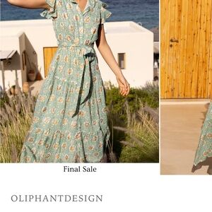 Oliphant Teal Floral Maxi Dress